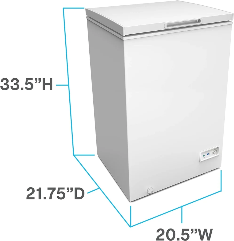 The avanti freezer 3.5 dimensions