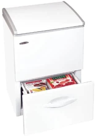 Chest freezer with bottom drawer